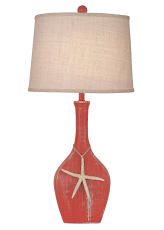 Weathered Coral Oval Genie Pot Lamp