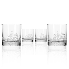 Compass Rose DOF Glasses, Set of 4