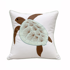 Sea Foam Turtle of the Sea Velvet Applique Indoor Pillow