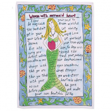 Woman With Mermaid Heart Kitchen Towel