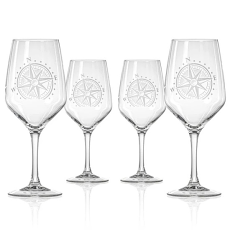 Compass Star Glasses, Set of 4  select your glass type 