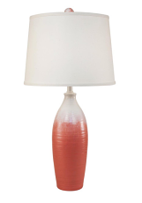 Coral Fade Tapered Ribbed Vase Table Lamp