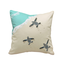 Leatherbacks Scurry Embroidered Indoor Cotton Pillow 20 inch square