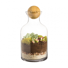 Personalized 56 Oz. Glass Terrarium With Wood Ball