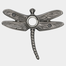 Solid Brass Summer Dragonfly Doorbell in Pewter