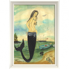 I've Been Spotted- Mermaid White Framed Art 