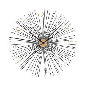 Shockfront Black And Gold 36-Inch Metal Wall Clock