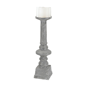 Floor Standing Grey Washed Candle Holder - Medium