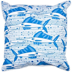 Sailfish School Blue Pillow