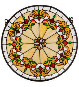 19"W X 18"H Middleton Medallion Stained Glass Window