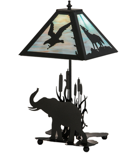 22"H Wildlife On The Loose W/Lighted Base Table Lamp