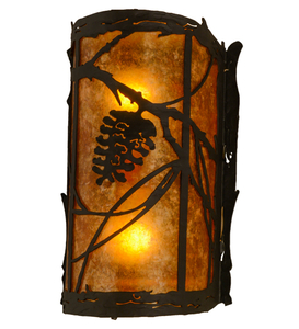 8"W Whispering Pines Left Wall Sconce