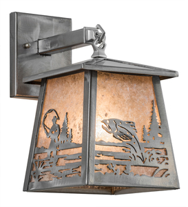 7"W Fly Fishing Creek Hanging Wall Sconce