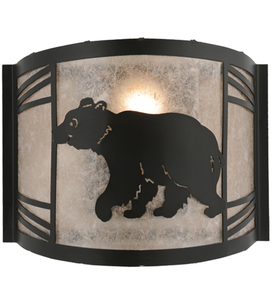 12"W Happy Bear On The Loose Left Wall Sconce