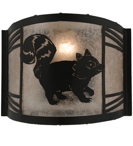 12"W Raccoon On The Loose Right Wall Sconce