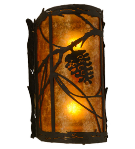 8"W Whispering Pines Right Wall Sconce