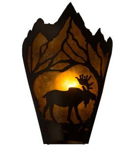 8"W Moose At Dawn Right Wall Sconce