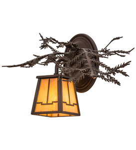 16"W Pine Branch Valley View Right Wall Sconce