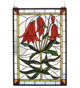16"W X 24"H Trumpet Lily Stained Glass Window