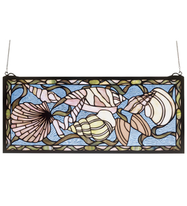 24"W X 10"H Seashell Stained Glass Window