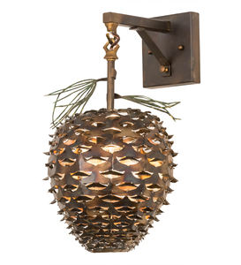 11"W Stoneycreek Pinecone Hanging Wall Sconce