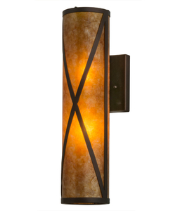 5"W Amber Mica Diamond Mission Wall Sconce