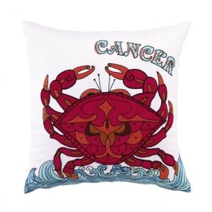 Horoscope Cancer Embroidered Pillow