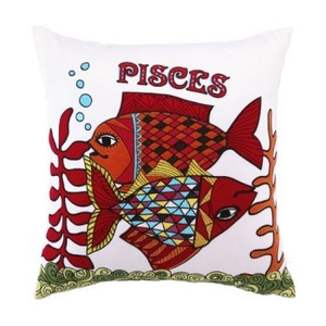 Horoscope Pisces Embroidered Pillow