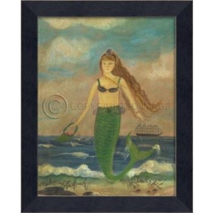 Babe Of The Beach Mermaid Framed Art