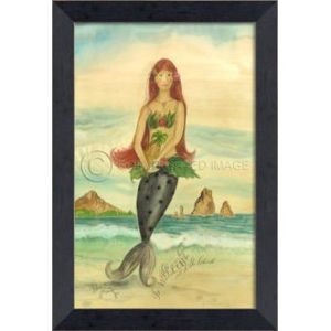Welcome All To The Island Mermaid Framed Art