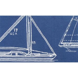 Sail Away Blue Hook Rug, 5 X 8