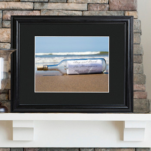 Personalized Message In A Bottle Print With Wood Frame