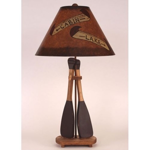 Coastal Lamp 2 Paddle Table Lamp - Stain/Red Accent