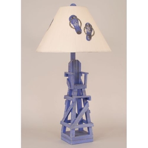 Coastal Lamp Life Guard Chair Table Lamp - Cottage Blueberry