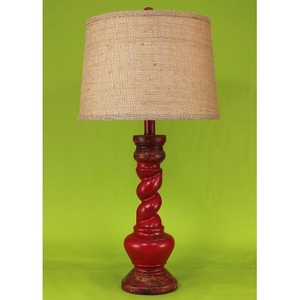 Coastal Lamp "B" Pot W/ Twist - Aged Brick Red