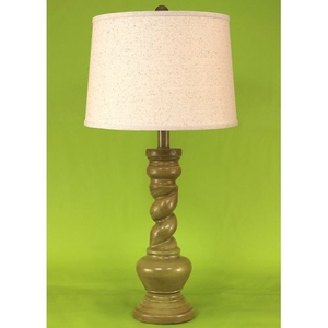 Coastal Lamp "B" Pot W/ Twist - Lime Glaze High Gloss