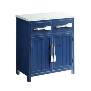Cape May Azure Blue And White Paddle Cabinet