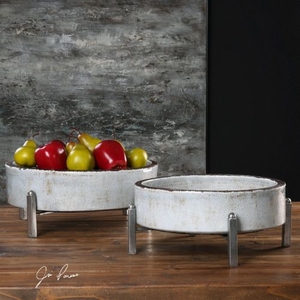 Essie Pale Gray Bowls S/2