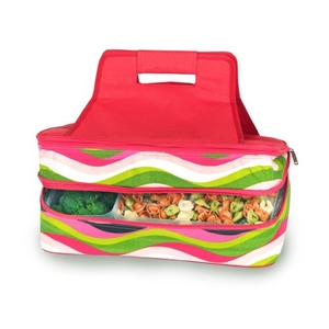 Entertainer Hot and Cold Food Carrier, Wavy Watermelon