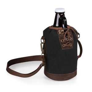 Growler Tote With 64 Oz. Glass Growler - Black