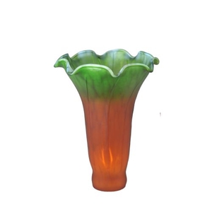 4" W X 6" H Amber/Green Pond Lily Shade