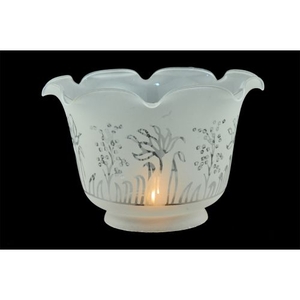 8" W X 5" H Revival Ruffle Frosted Etched Shade