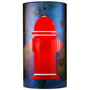 12" W Metro Fusion Fire Hydrant Glass Wall Sconce