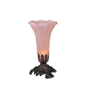8" H Pink Pond Lily Accent Lamp
