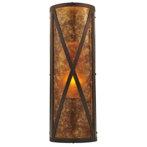 7" W Amber Mica Diamond Mission Wall Sconce