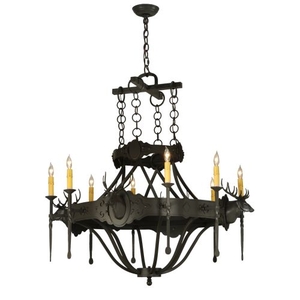 40" W Stag 8 Lt Chandelier