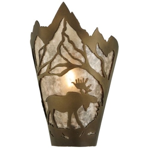 8" W Moose At Dawn Right Wall Sconce