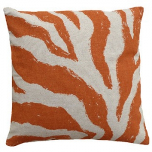 Zebra Orange Linen Pillow