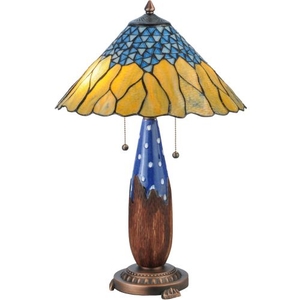 24.5" H Cristal Azul Table Lamp