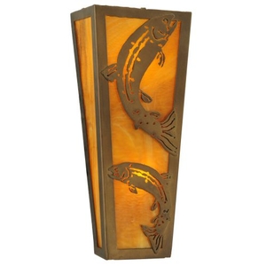 5" W Leaping Trout Wall Sconce